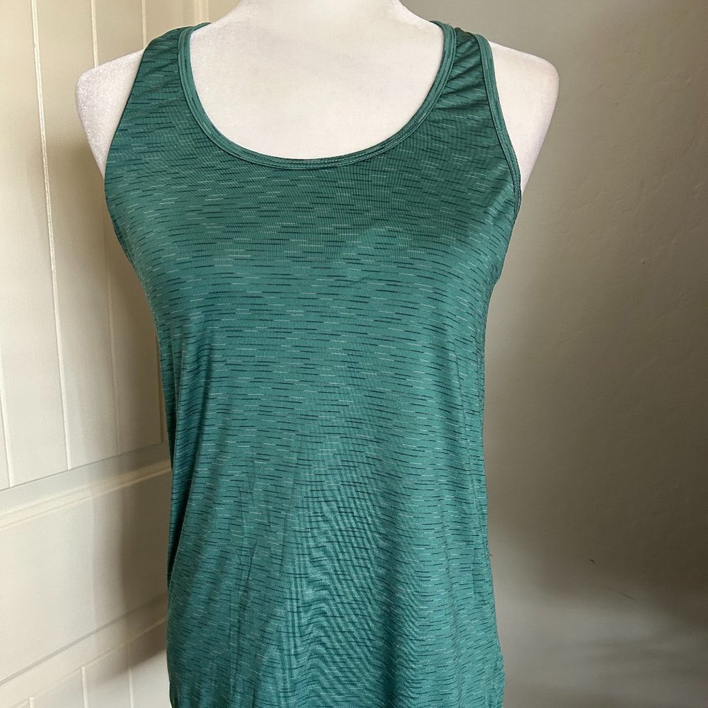 Champion Women's Racer Back Tank Variegated Sea Green Inverted Back Pleat Small